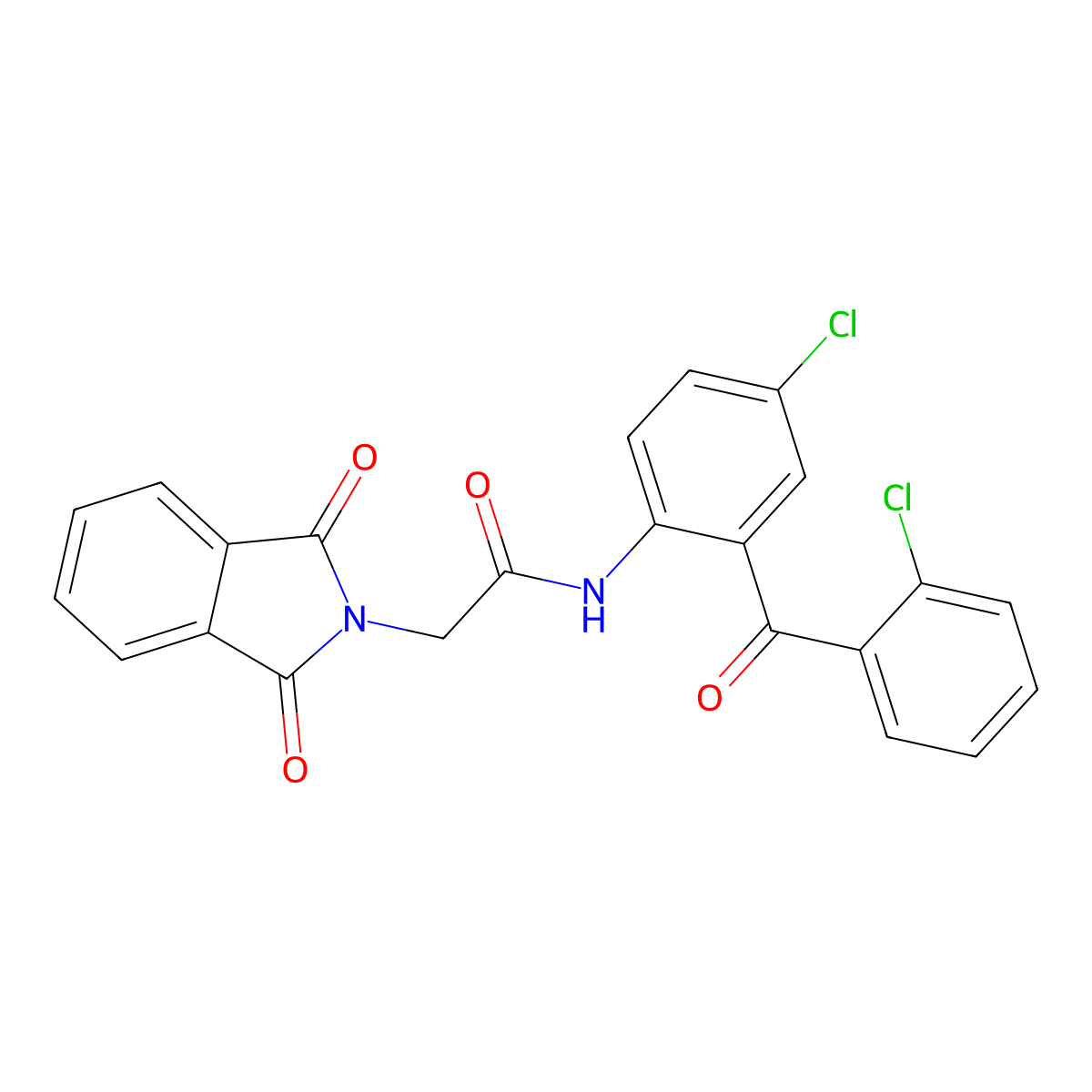 N-[4-chloro-2-(2-chlorobenzoyl)phenyl]-2-(1,3-dioxoisoindol-2-yl)acetamide molecular structure, CAS 50436-53-8
