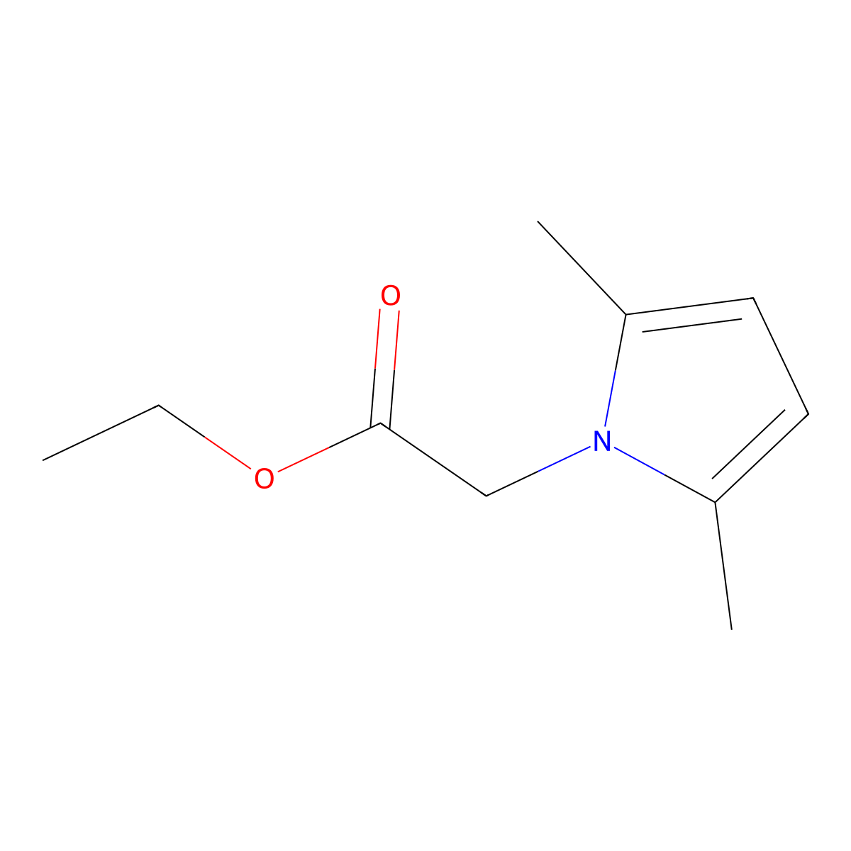 Ethyl (2,5-dimethyl-1H-pyrrol-1-yl)acetate molecular structure, CAS 5044-21-3