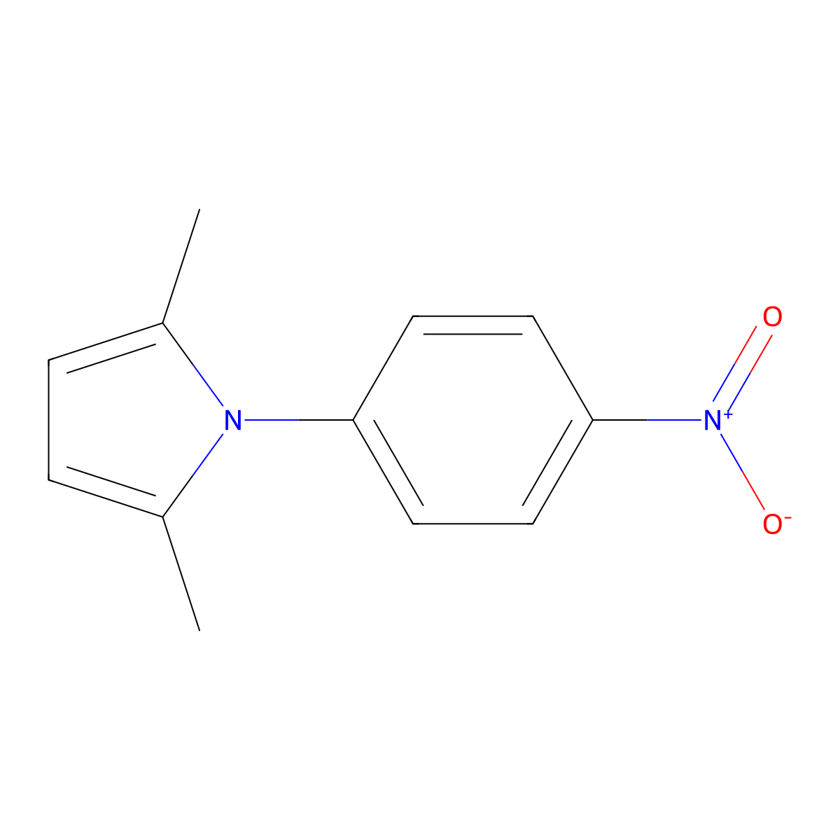 2,5-dimethyl-1-(4-nitrophenyl)-1H-pyrrole molecular structure, CAS 5044-22-4