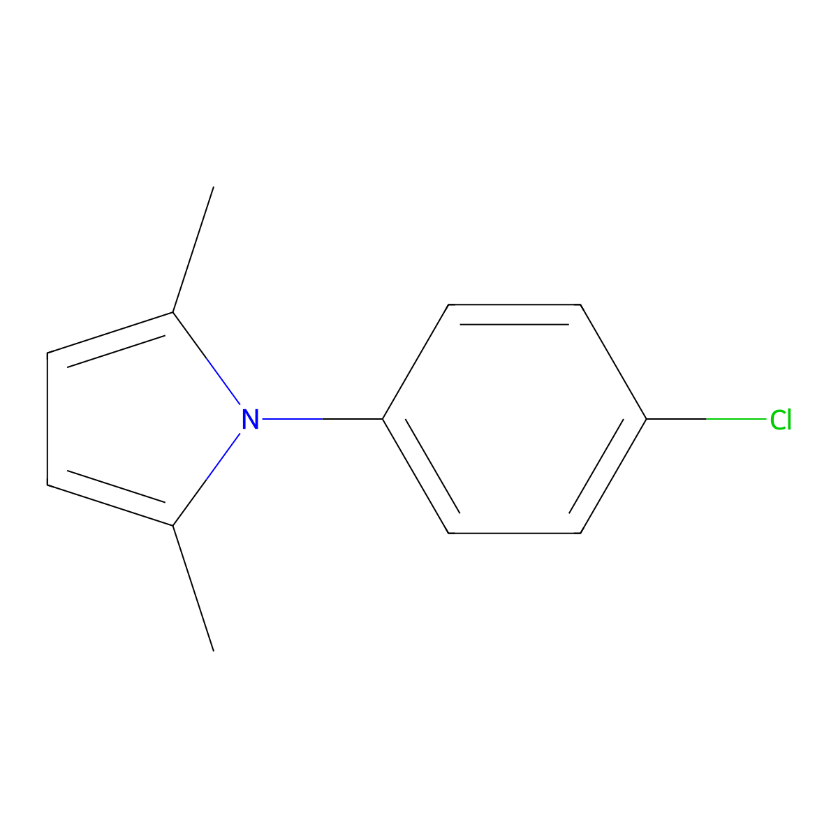 1-(4-Chlorophenyl)-2,5-dimethyl-1H-pyrrole molecular structure, CAS 5044-23-5
