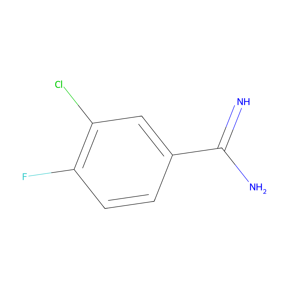 3-Chloro-4-fluorobenzimidamide molecular structure, CAS 504404-34-6