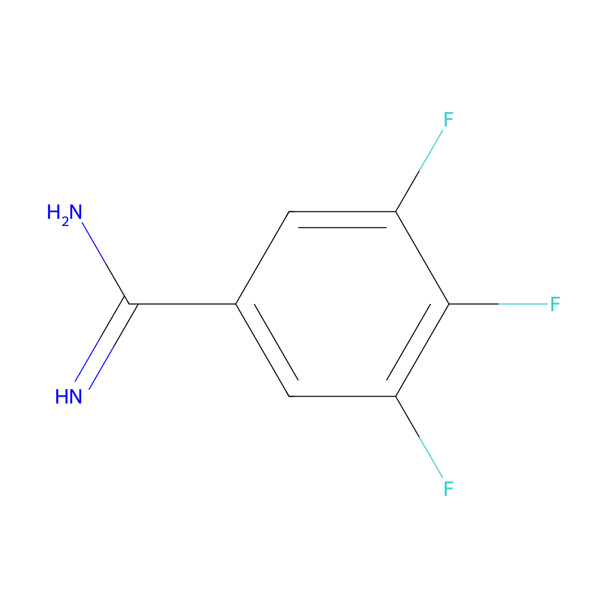 3,4,5-Trifluoro-benzamidine molecular structure, CAS 504404-35-7