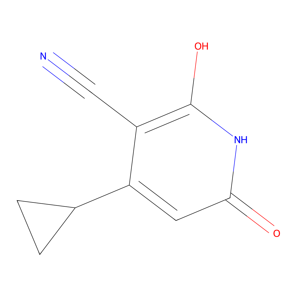 4-Cyclopropyl-6-hydroxy-2-oxo-1,2-dihydropyridine-3-carbonitrile molecular structure, CAS 504407-63-0