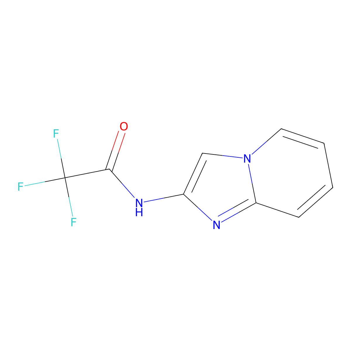 2,2,2-Trifluoro-N-(imidazo[1,2-a]pyridin-2-yl)acetamide molecular structure, CAS 504413-26-7