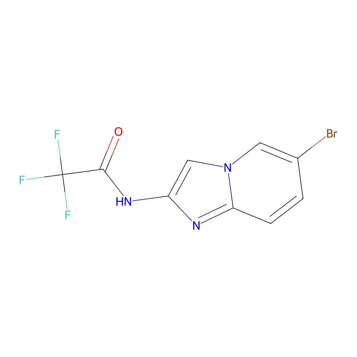 N-{6-bromoimidazo[1,2-a]pyridin-2-yl}-2,2,2-trifluoroacetamide molecular structure, CAS 504413-35-8