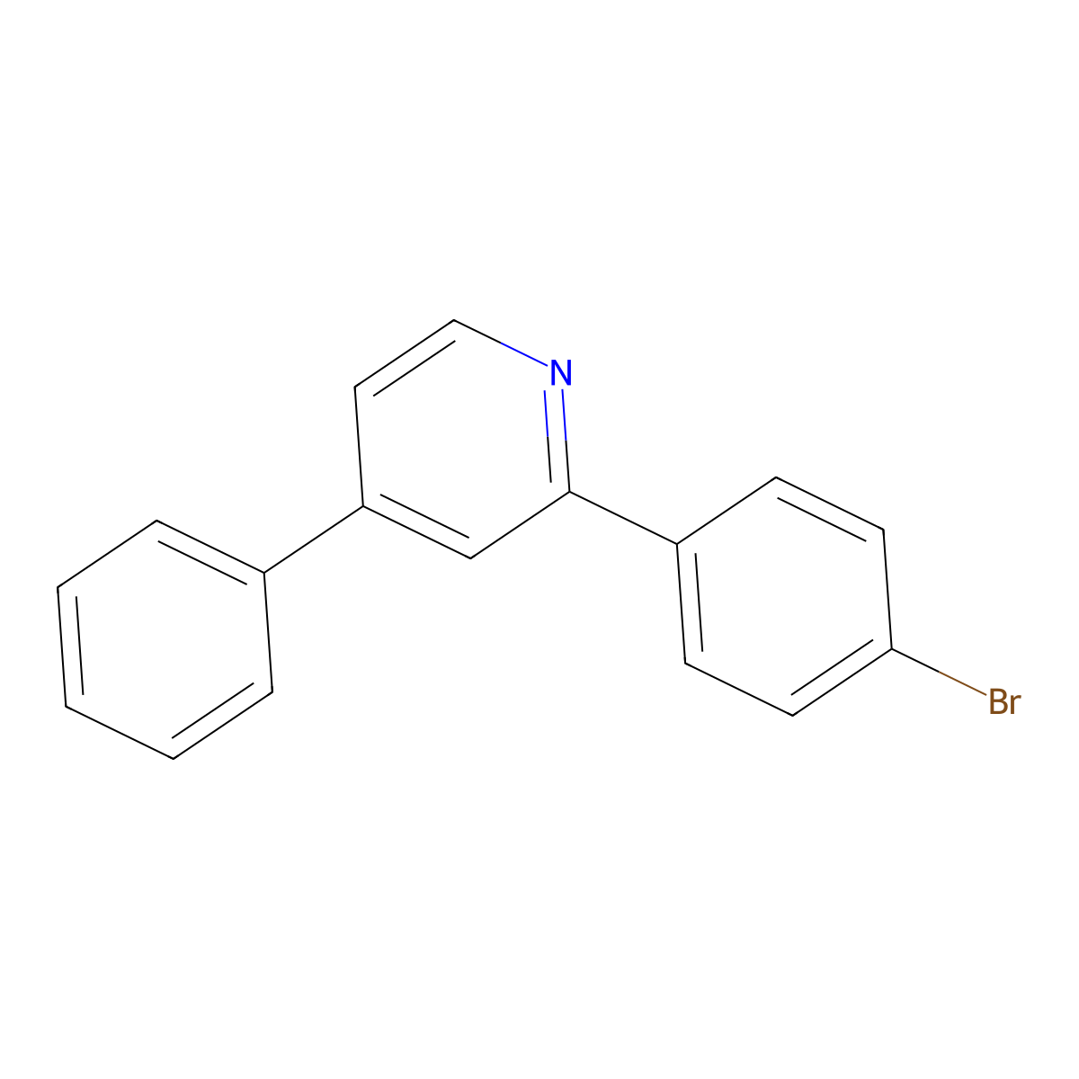 2-(4-Bromophenyl)-4-phenylpyridine molecular structure, CAS 504413-43-8
