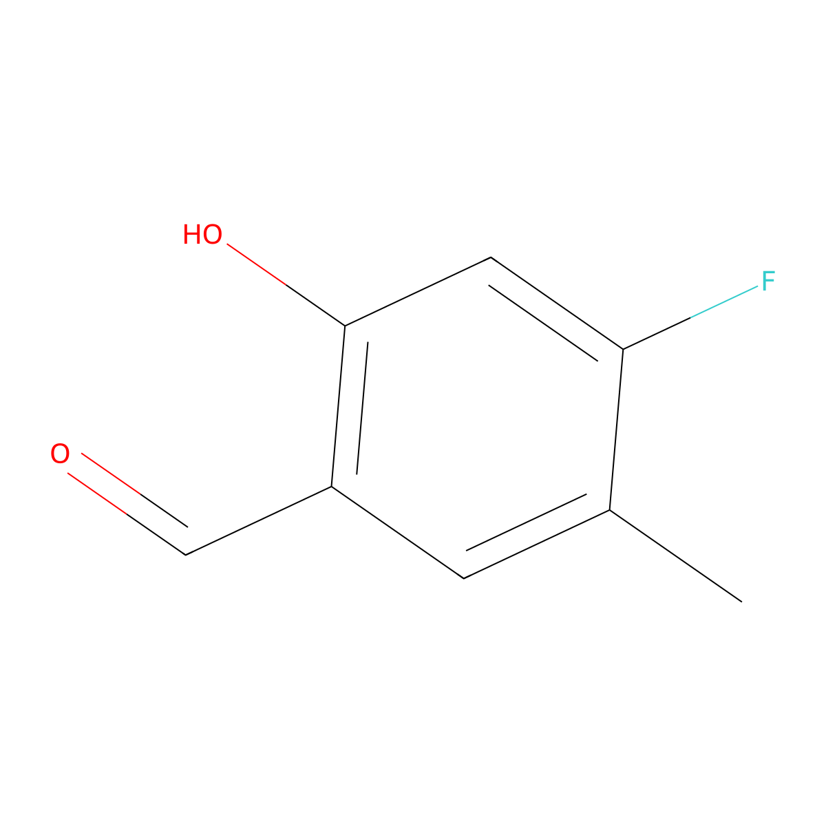 4-Fluoro-2-hydroxy-5-methylbenzaldehyde molecular structure, CAS 504414-06-6