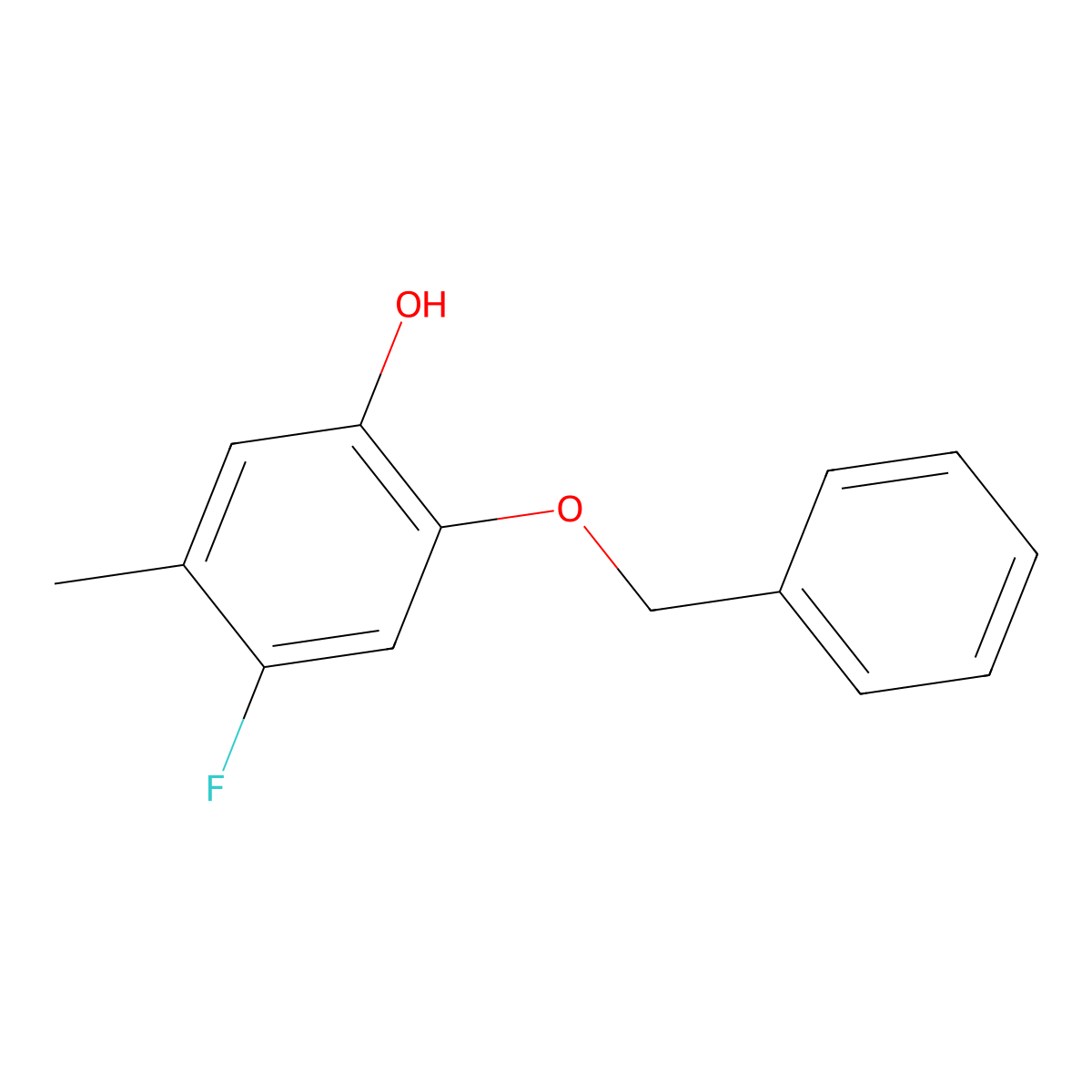 2-(Benzyloxy)-4-fluoro-5-methylphenol molecular structure, CAS 504414-10-2