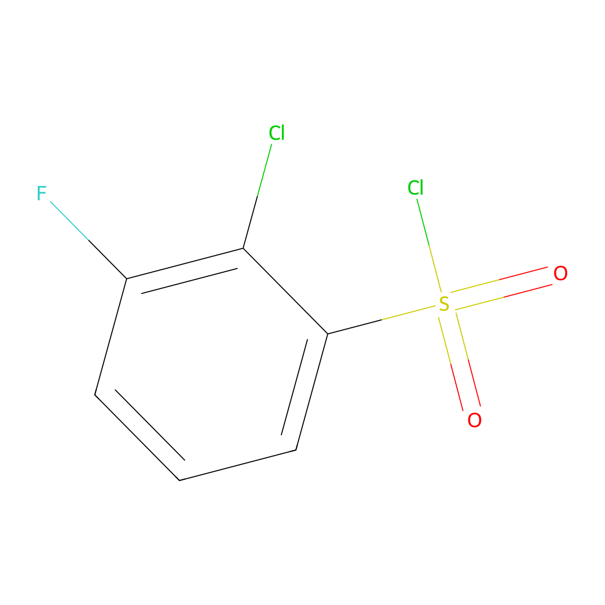 2-Chloro-3-fluorobenzenesulfonyl chloride molecular structure, CAS 504424-79-7
