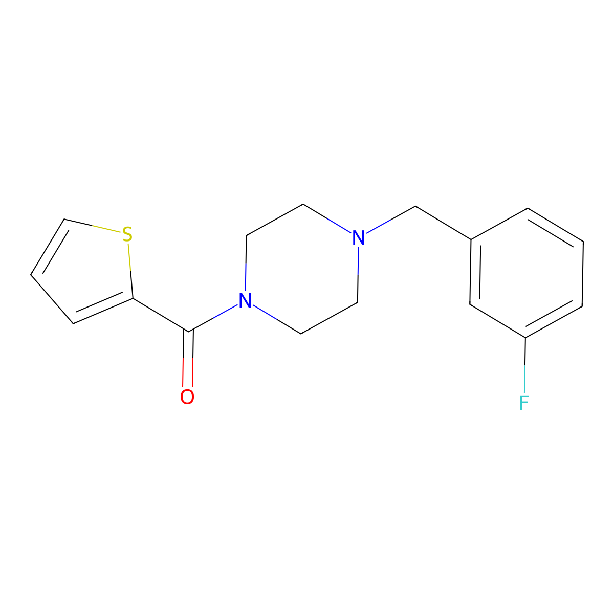 1-(3-Fluorobenzyl)-4-(2-thienylcarbonyl)piperazine molecular structure, CAS 504432-22-8