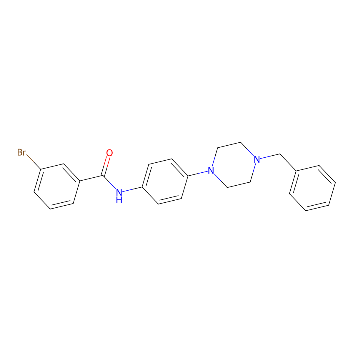 N-[4-(4-benzylpiperazin-1-yl)phenyl]-3-bromobenzamide molecular structure, CAS 504432-36-4