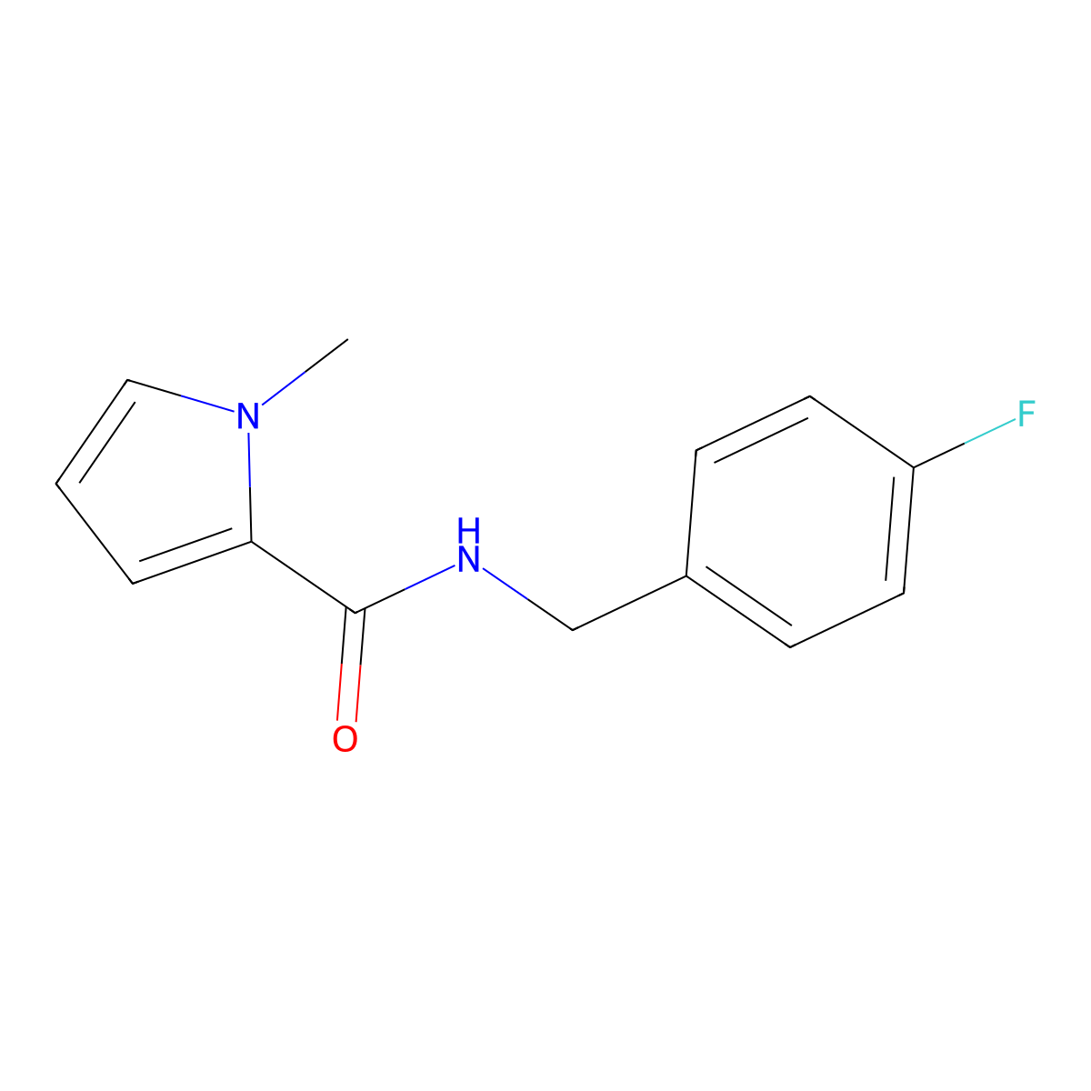 1-Methyl-1H-pyrrole-2-carboxylic acid 4-fluoro-benzylamide molecular structure, CAS 504434-12-2