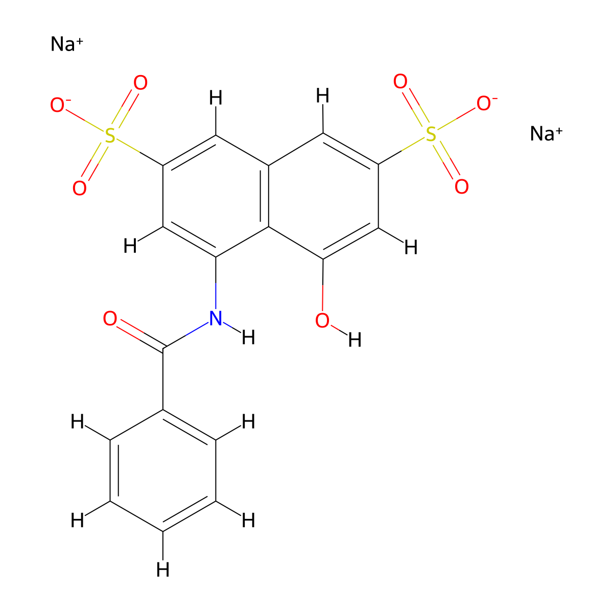 2,7-Naphthalenedisulfonic acid, 4-(benzoylamino)-5-hydroxy-, sodium salt (1:?) molecular structure, CAS 5045-22-7