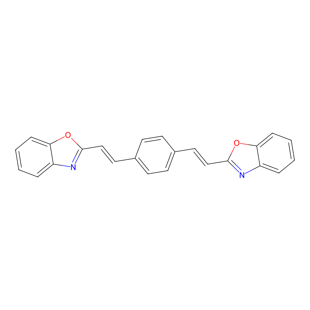 Benzoxazole, 2,2'-(1,4-phenylenedi-2,1-ethenediyl)bis- molecular structure, CAS 5045-43-2