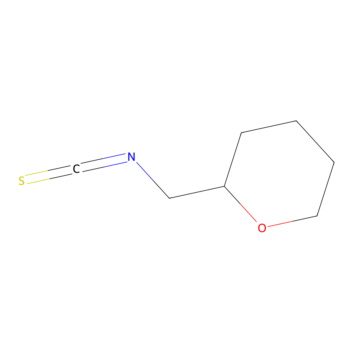 2-(Isothiocyanatomethyl)oxane molecular structure, CAS 50450-56-1