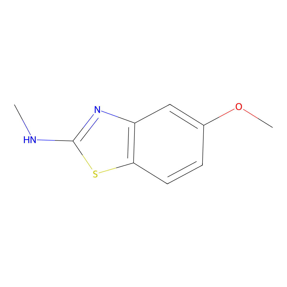2-Benzothiazolamine, 5-methoxy-N-methyl- molecular structure, CAS 50450-73-2