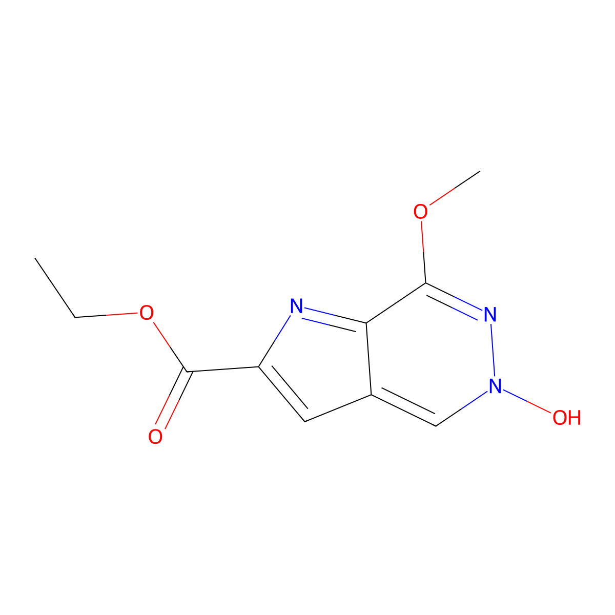 Ethyl 5-hydroxy-7-methoxy-5H-pyrrolo[2,3-d]pyridazine-2-carboxylate molecular structure, CAS 50450-95-8