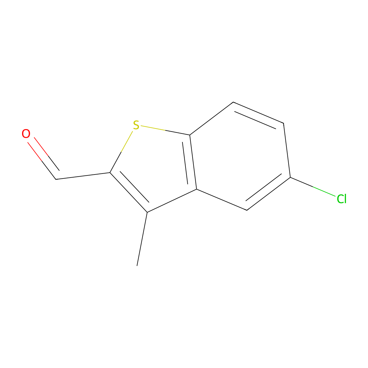 5-Chloro-3-methylbenzo[b]thiophene-2-carbaldehyde molecular structure, CAS 50451-78-0