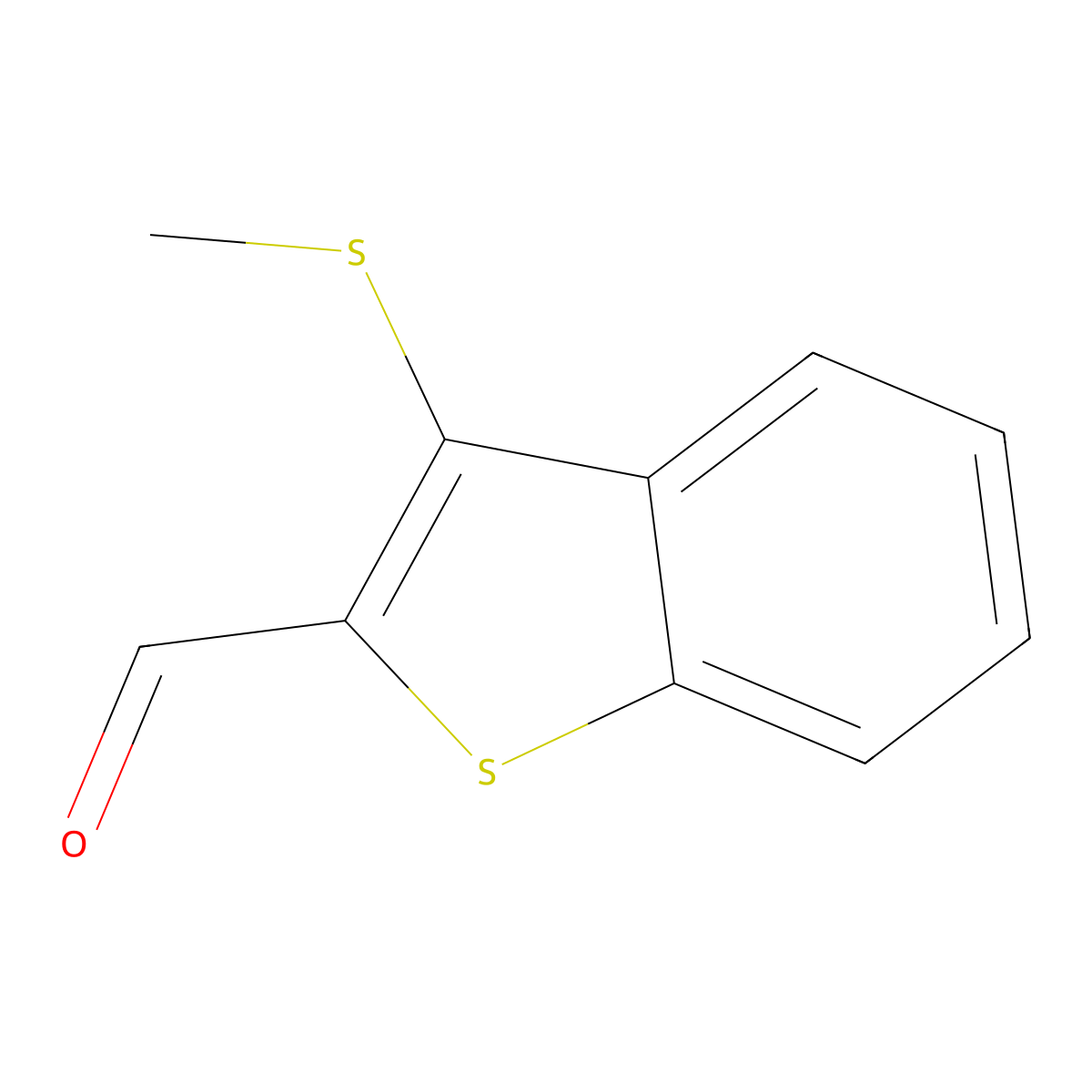 3-(Methylthio)benzo[b]thiophene-2-carboxaldehyde molecular structure, CAS 50451-79-1