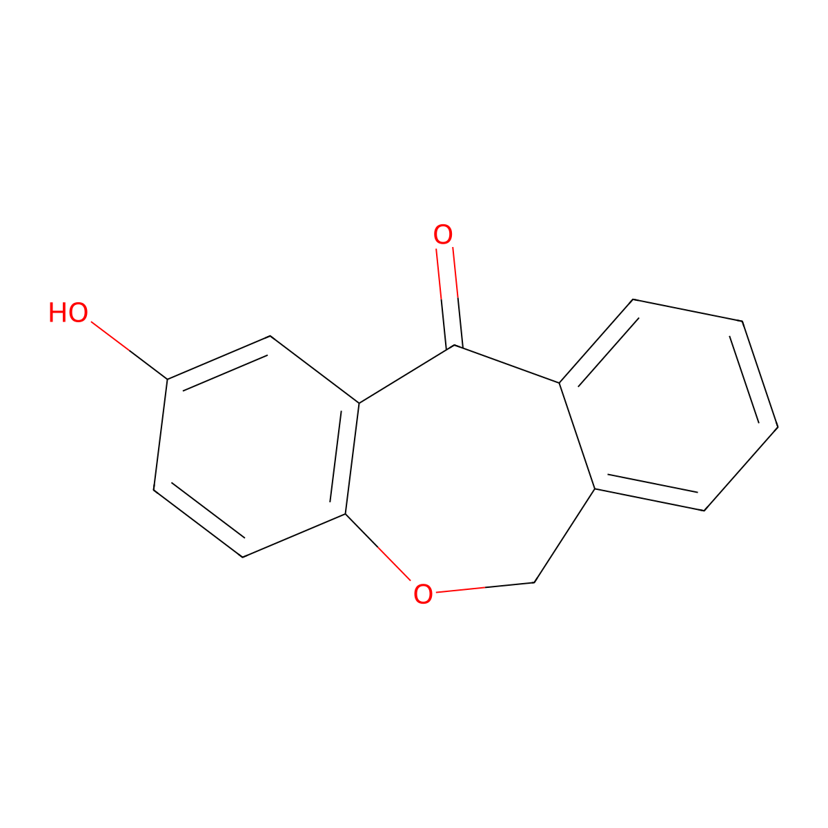 2-hydroxydibenzo[b,e]oxepin-11(6H)-one molecular structure, CAS 50456-78-5