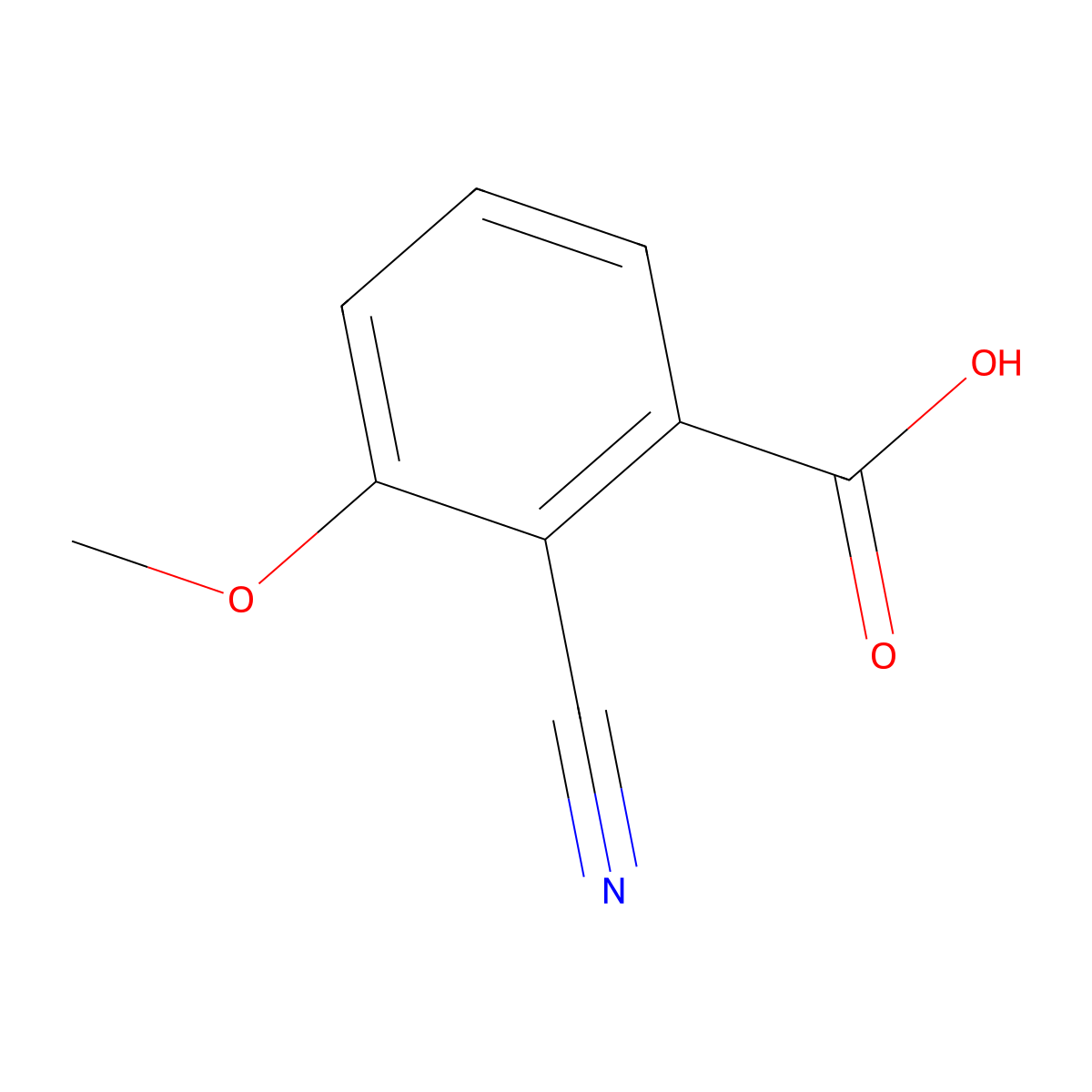 2-Cyano-3-methoxybenzoic acid molecular structure, CAS 50456-98-9