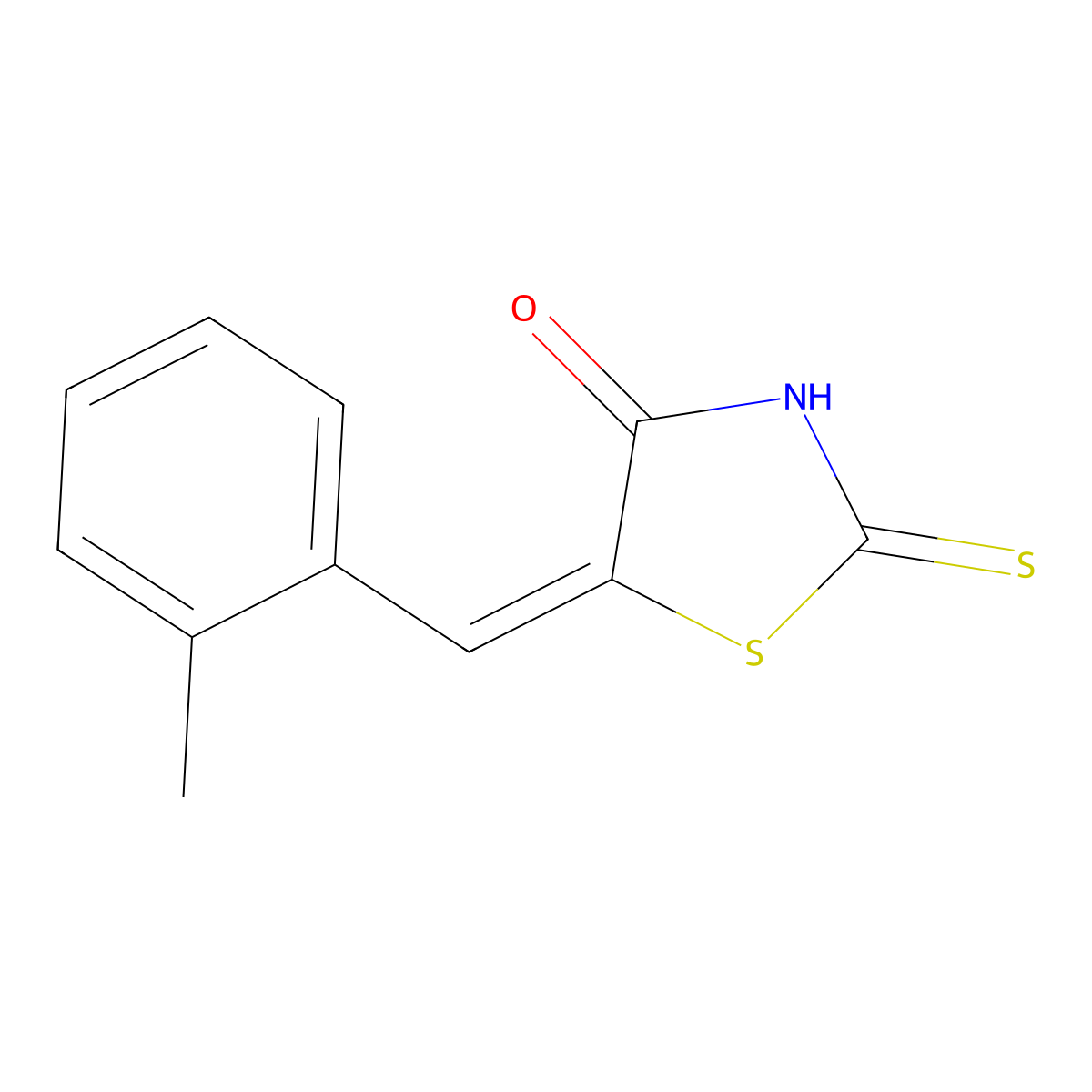 5-[(2-Methylphenyl)methylidene]-2-sulfanylidene-1,3-thiazolidin-4-one molecular structure, CAS 50459-52-4