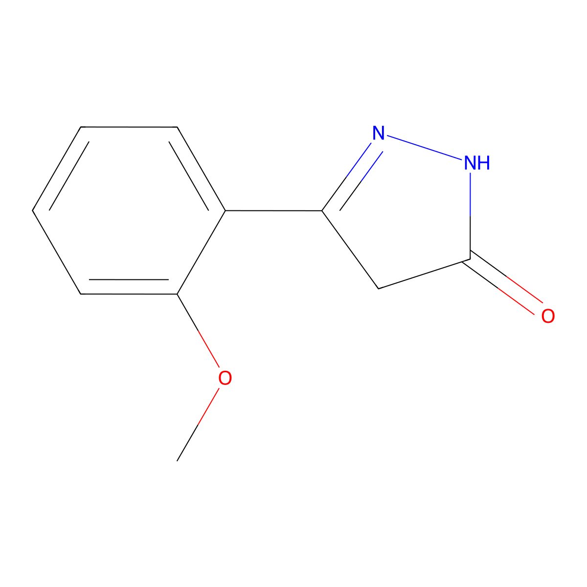 3-(2-Methoxyphenyl)-2-pyrazolin-5-one molecular structure, CAS 50459-67-1