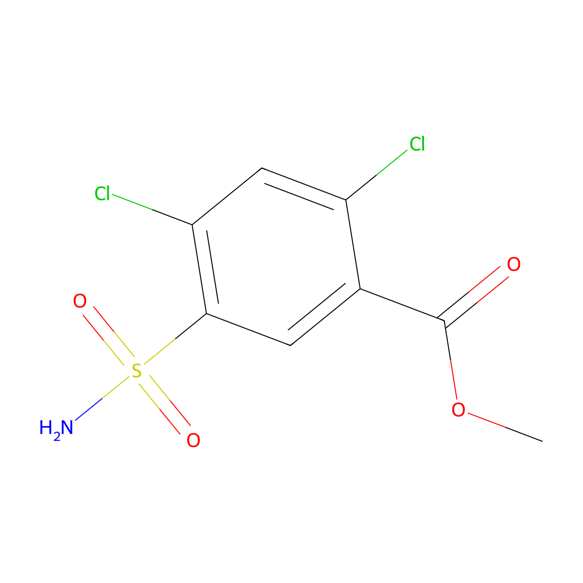 Methyl 5-(aminosulfonyl)-2,4-dichlorobenzoate molecular structure, CAS 5046-15-1