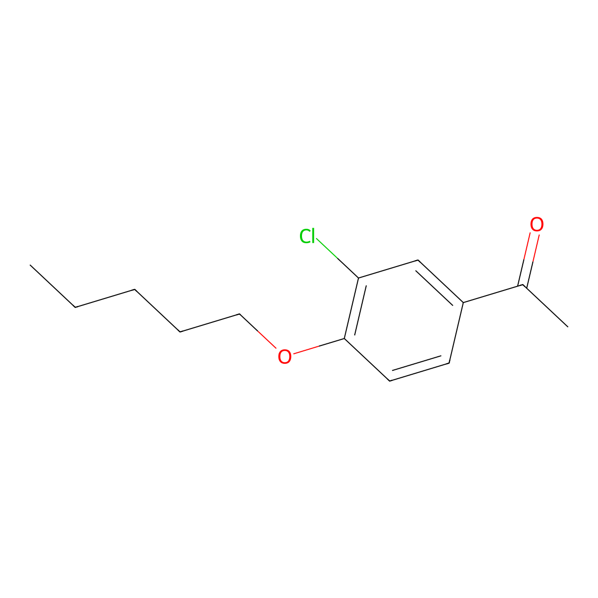 Ethanone, 1-[3-chloro-4-(pentyloxy)phenyl]- molecular structure, CAS 50460-50-9