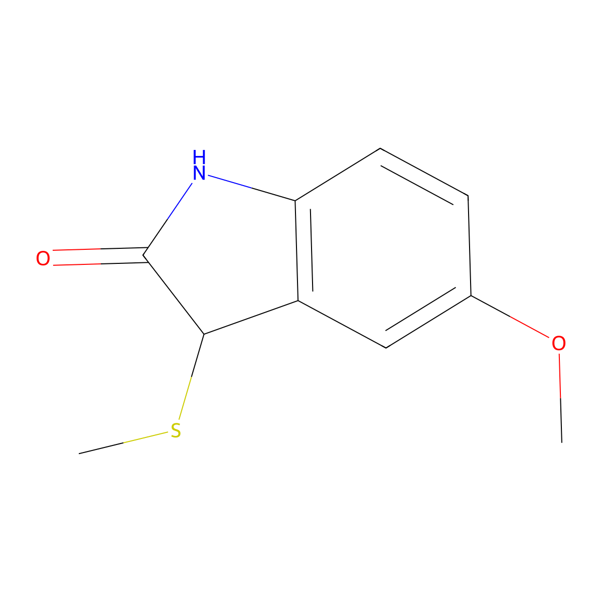 5-Methoxy-3-(methylthio)indolin-2-one molecular structure, CAS 50461-38-6
