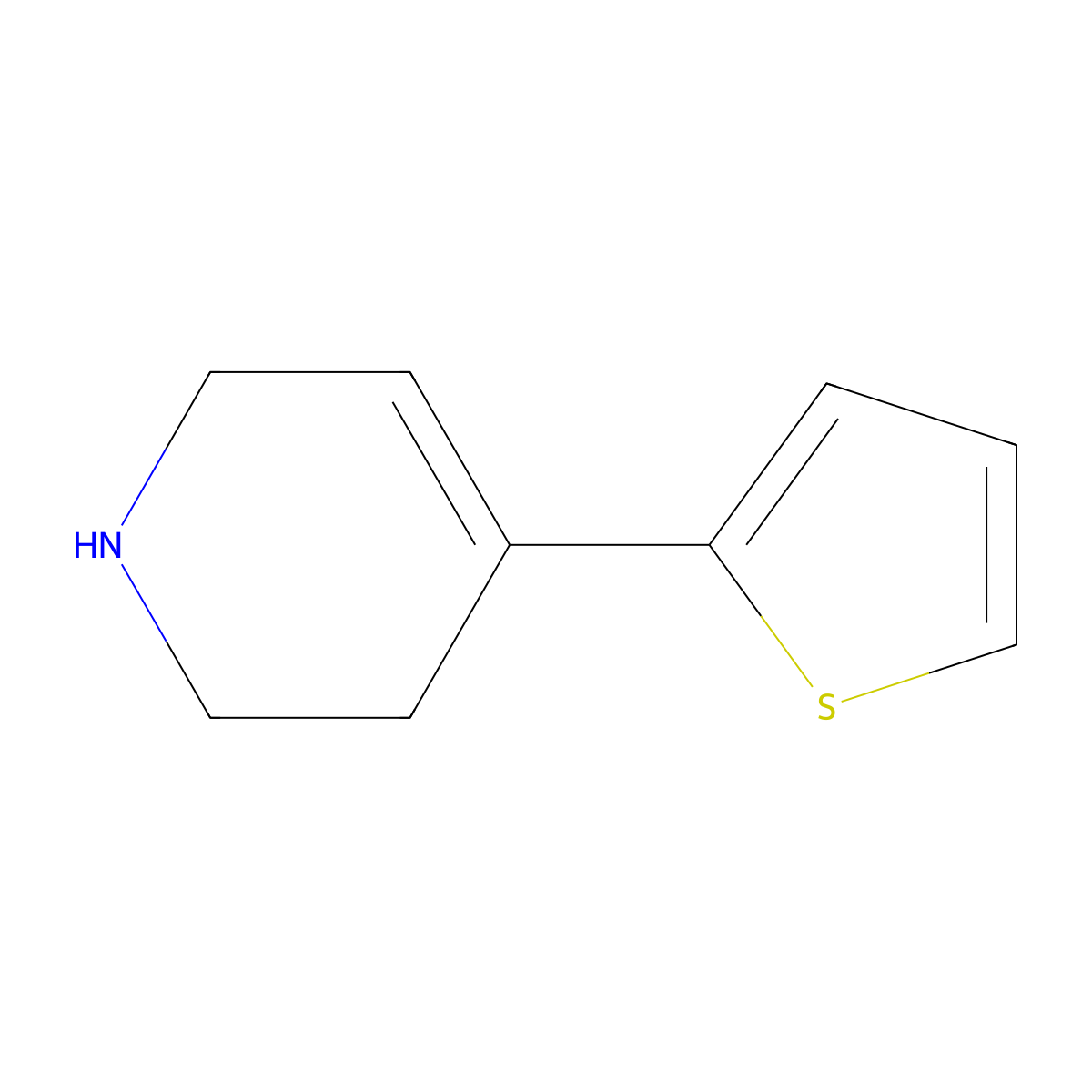 4-(2-Thienyl)-1,2,3,6-tetrahydropyridine molecular structure, CAS 50461-50-2