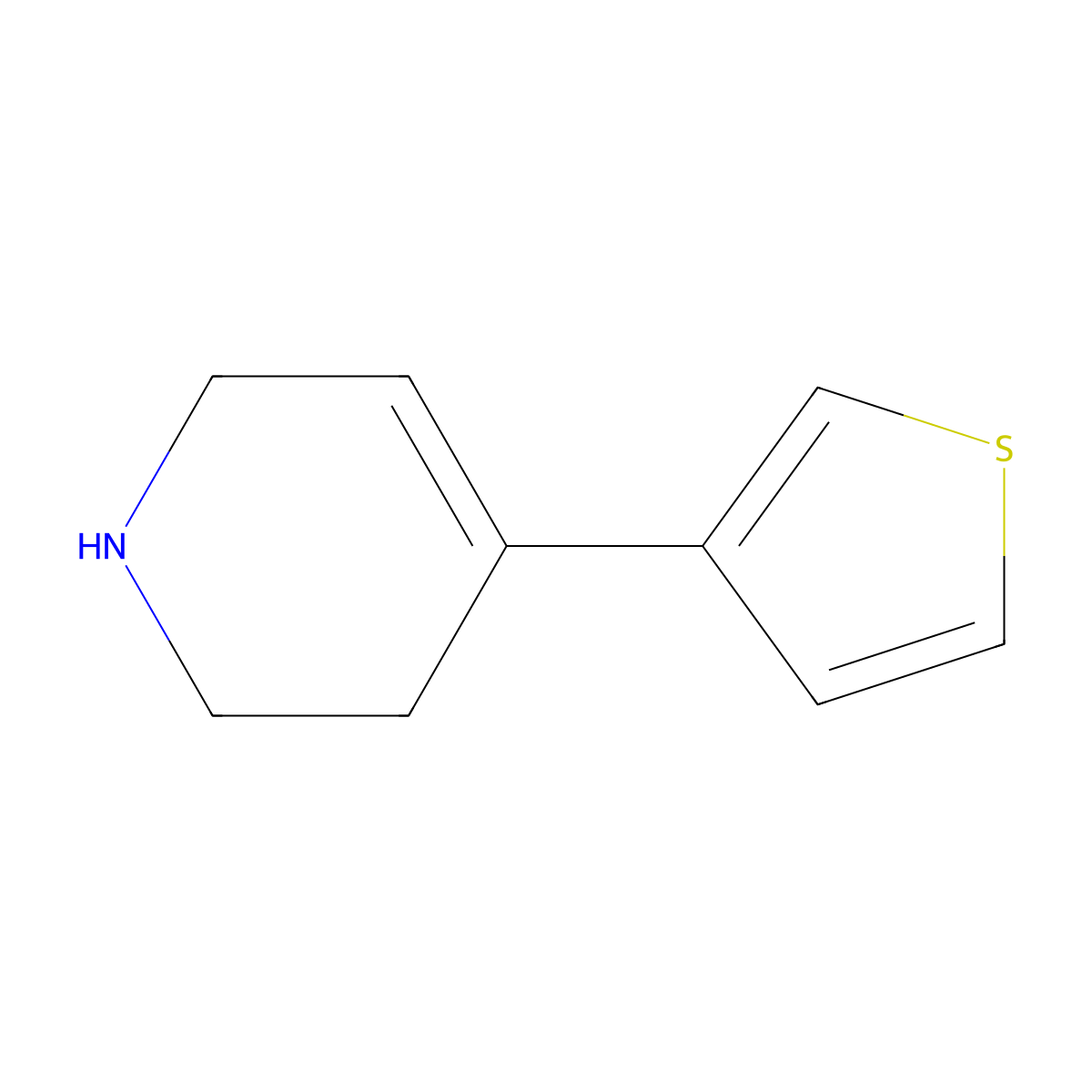4-(Thiophen-3-yl)-1,2,3,6-tetrahydropyridine molecular structure, CAS 50461-53-5