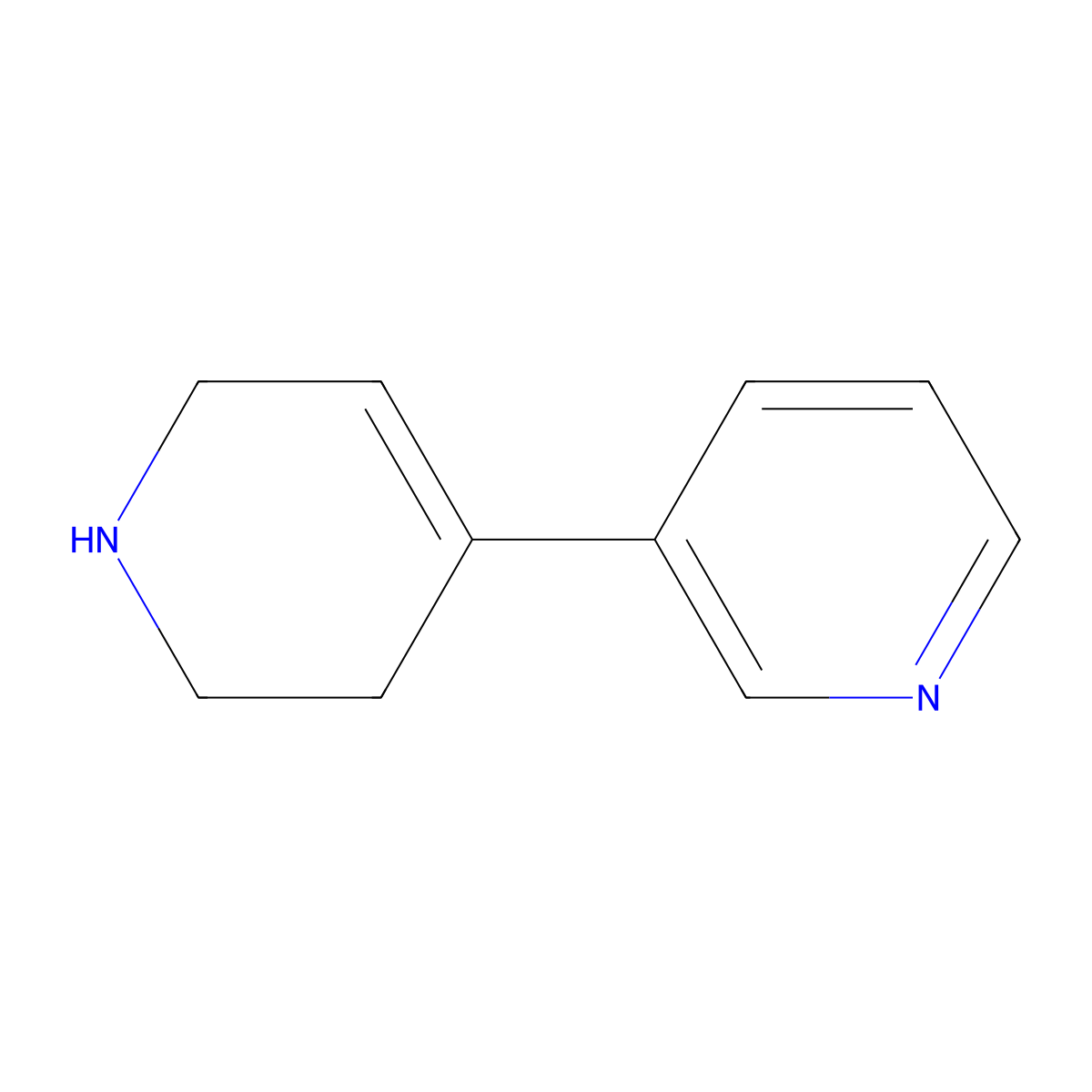 3-(1,2,3,6-Tetrahydropyridin-4-yl)pyridine molecular structure, CAS 50461-54-6