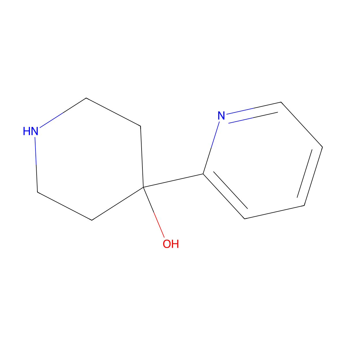 4-(2-Pyridinyl)-4-piperidinol molecular structure, CAS 50461-56-8
