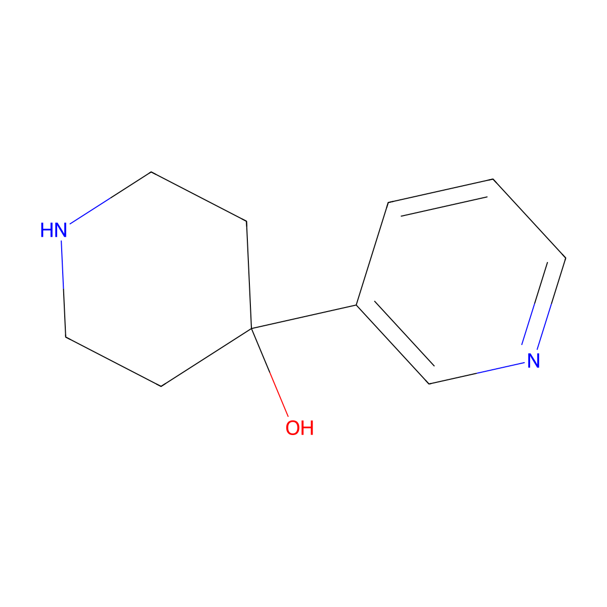 4-(Pyridin-3-yl)piperidin-4-ol molecular structure, CAS 50461-59-1