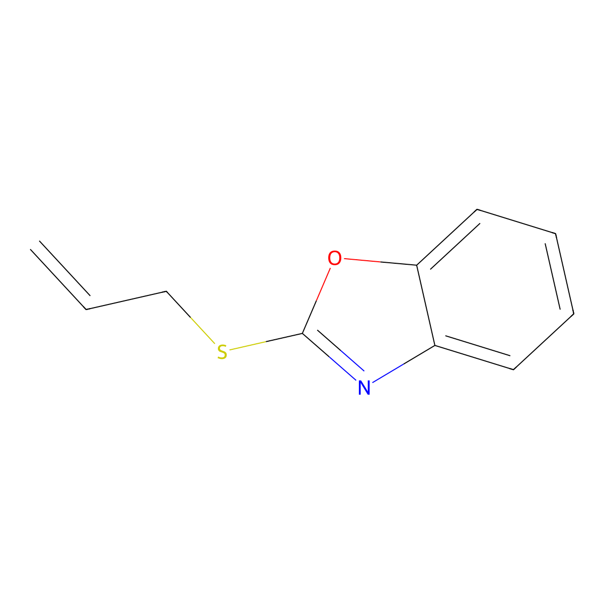 1,3-Benzoxazole, 2-(2-propenylthio)- molecular structure, CAS 50463-17-7