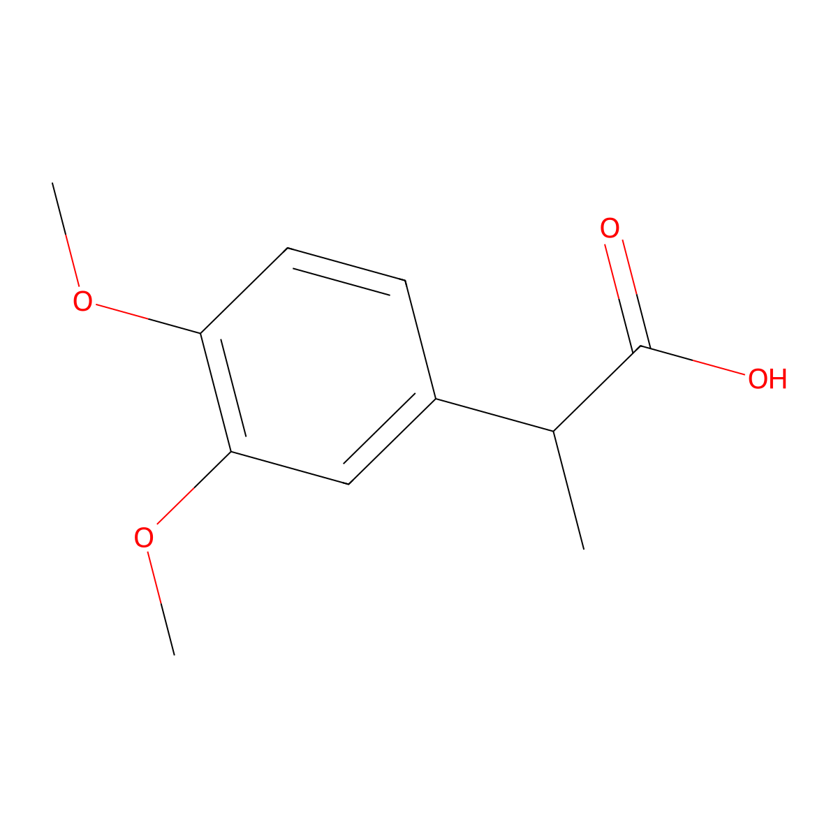 2-(3,4-Dimethoxyphenyl)propanoic acid molecular structure, CAS 50463-74-6