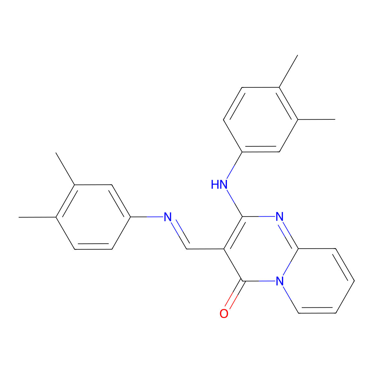2-(3,4-Dimethylanilino)-3-{(E)-[(3,4-dimethylphenyl)imino]methyl}-4H-pyrido[1,2-a]pyrimidin-4-one molecular structure, CAS 5047-30-3