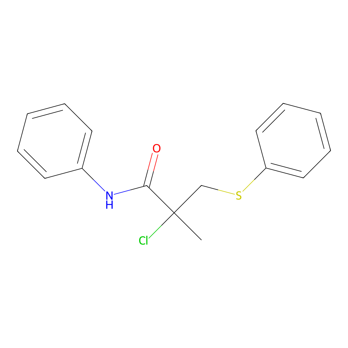 2-chloro-2-methyl-N-phenyl-3-phenylthiopropanamide molecular structure, CAS 50477-95-7
