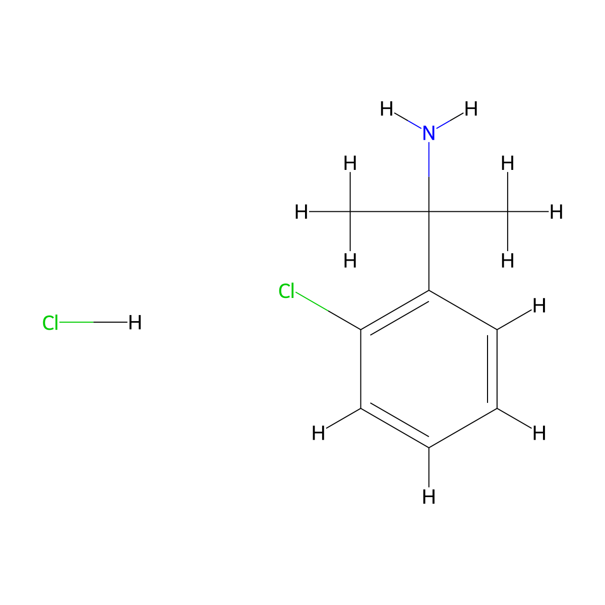 2-(2-Chlorophenyl)propan-2-amine hydrochloride molecular structure, CAS 50481-48-6