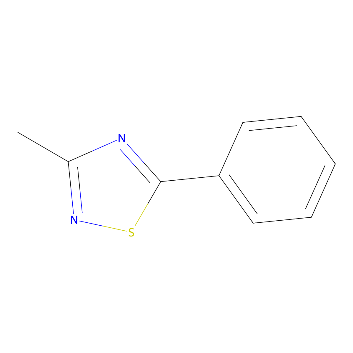 3-Methyl-5-phenyl-1,2,4-thiadiazole molecular structure, CAS 50483-77-7
