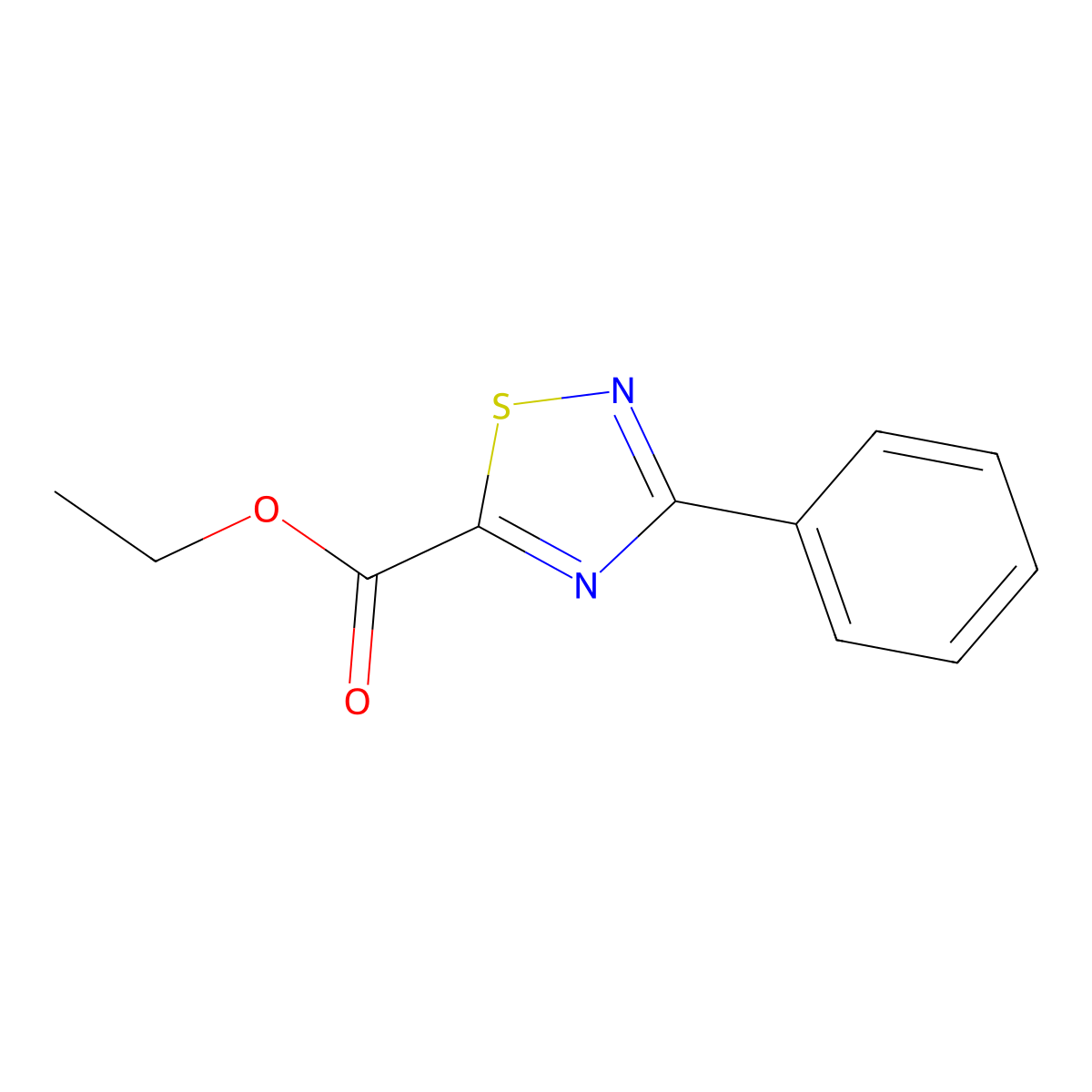Ethyl 3-phenyl-1,2,4-thiadiazole-5-carboxylate molecular structure, CAS 50483-79-9