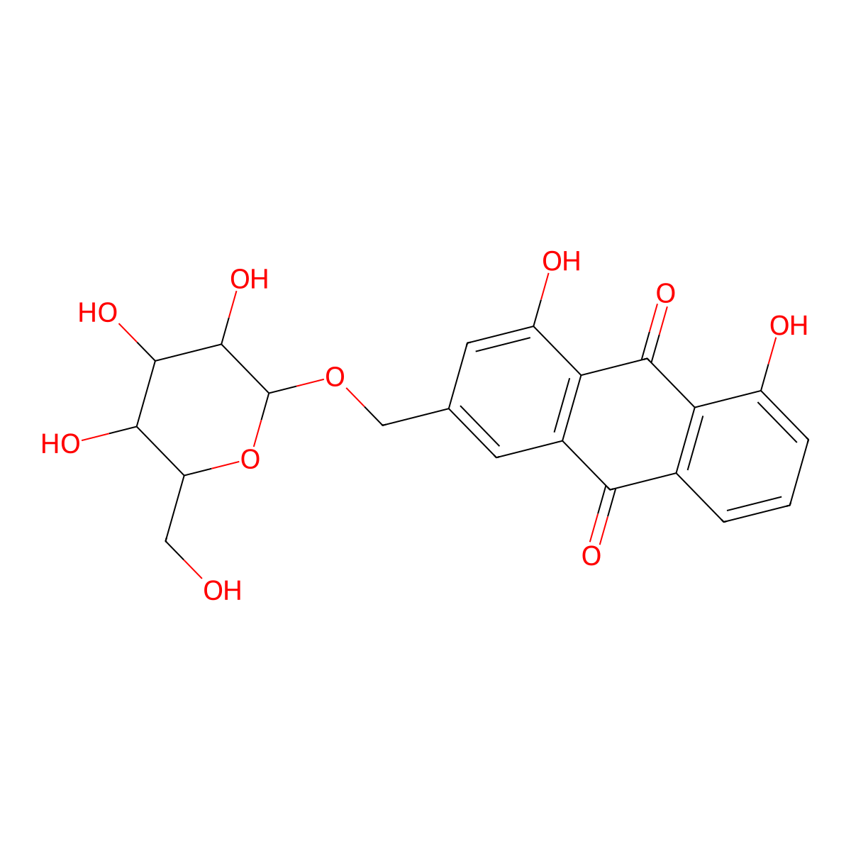 Aloe-emodin-glucoside molecular structure, CAS 50488-89-6