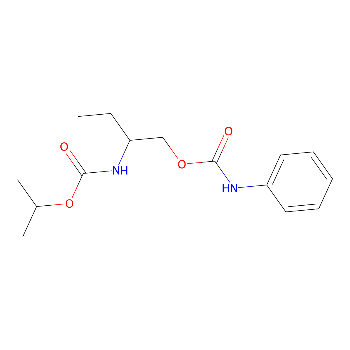 2-({[(Propan-2-yl)oxy]carbonyl}amino)butyl phenylcarbamate molecular structure, CAS 5049-43-4