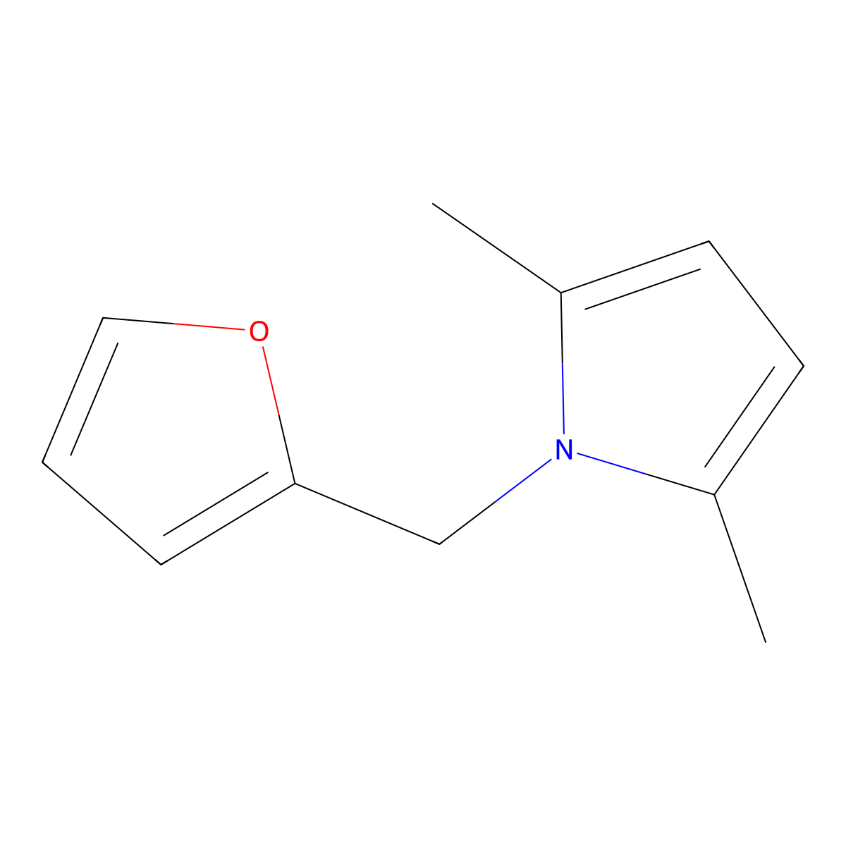 1-((furan-2-yl)methyl)-2,5-dimethyl-1H-pyrrole molecular structure, CAS 5049-47-8