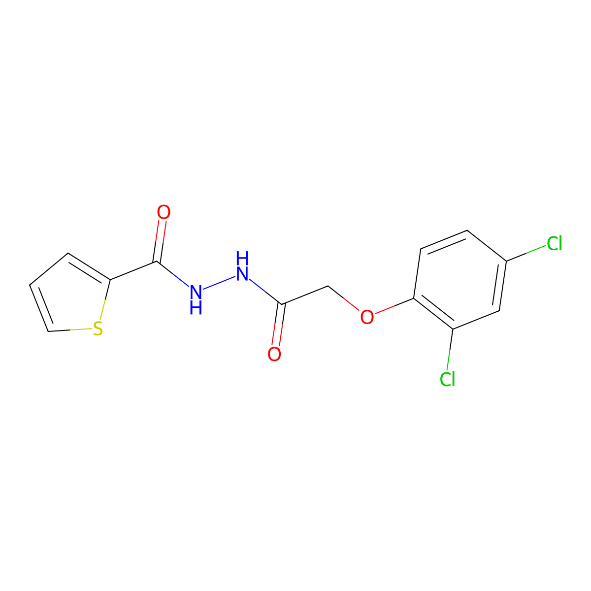 2-(2,4-dichlorophenoxy)-N-(2-thienylcarbonylamino)acetamide molecular structure, CAS 5049-78-5