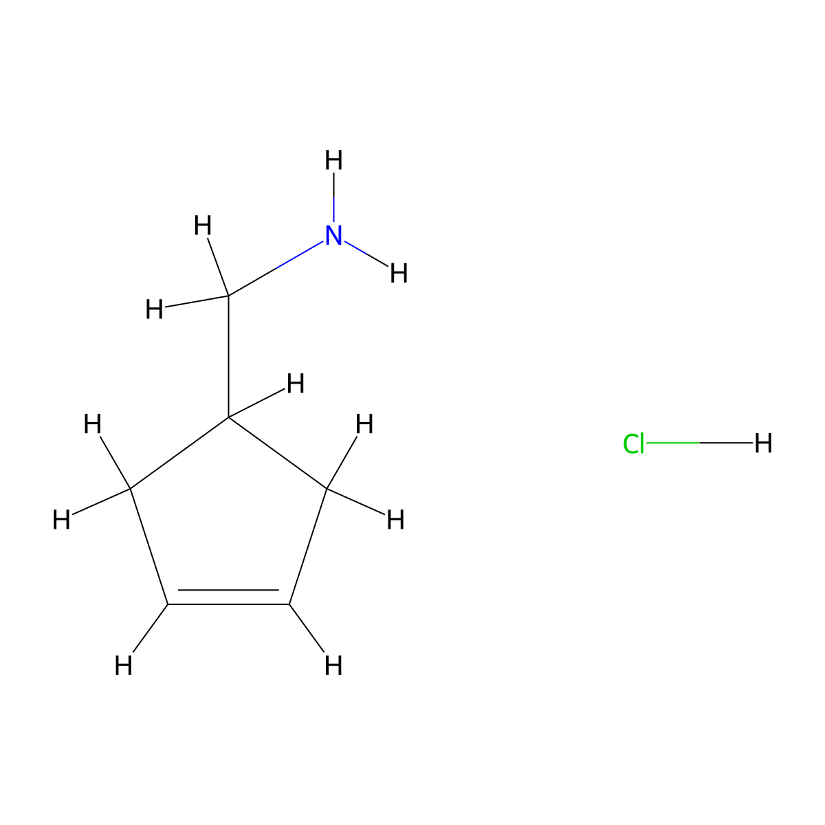 1-(Cyclopent-3-en-1-yl)methanamine hydrochloride molecular structure, CAS 50494-45-6