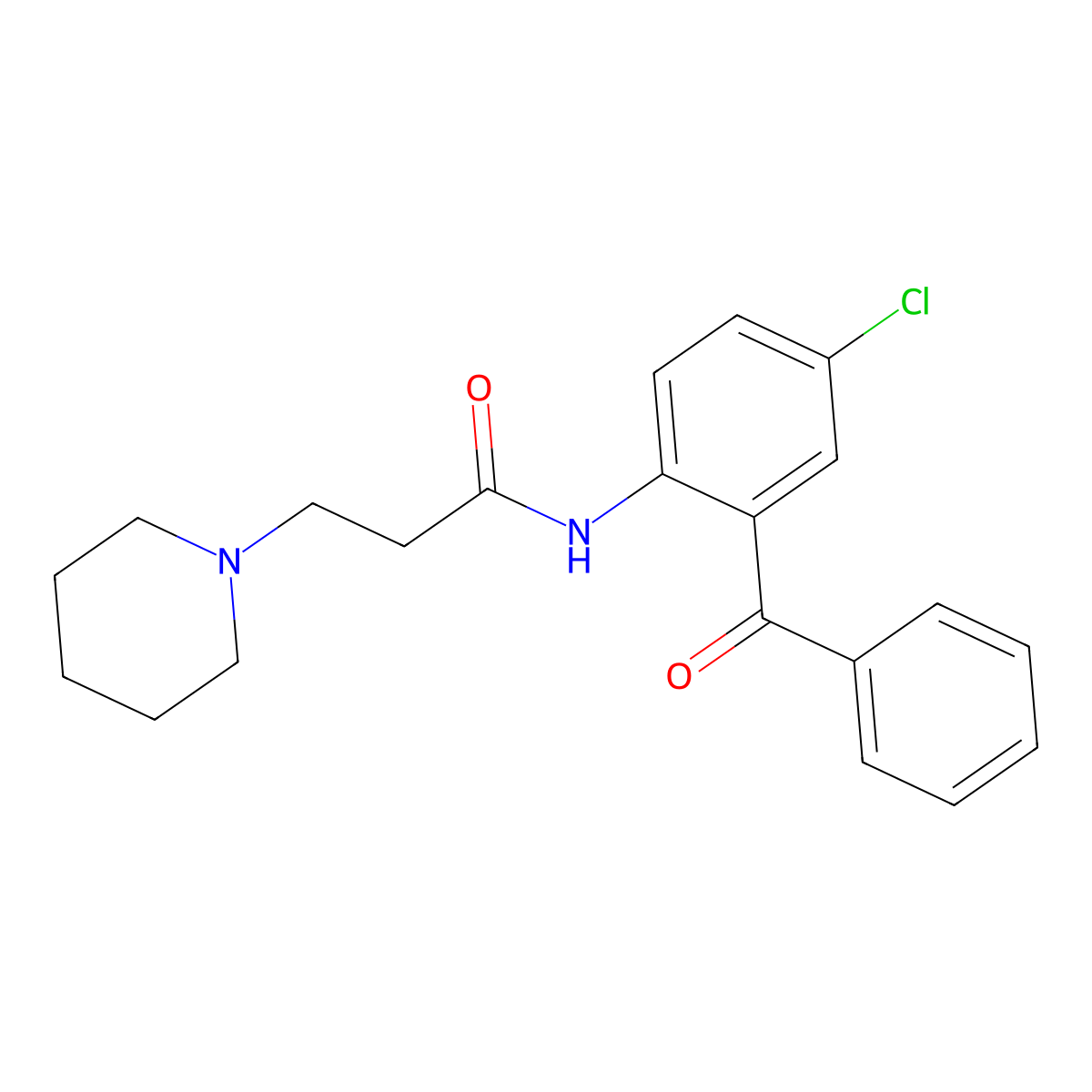 N-(2-benzoyl-4-chlorophenyl)-3-piperidin-1-ylpropanamide molecular structure, CAS 50494-66-1