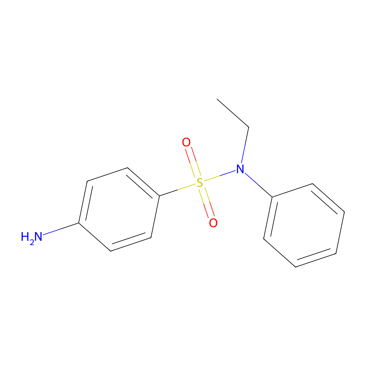 4-amino-N-ethyl-N-phenylbenzenesulfonamide molecular structure, CAS 50497-33-1