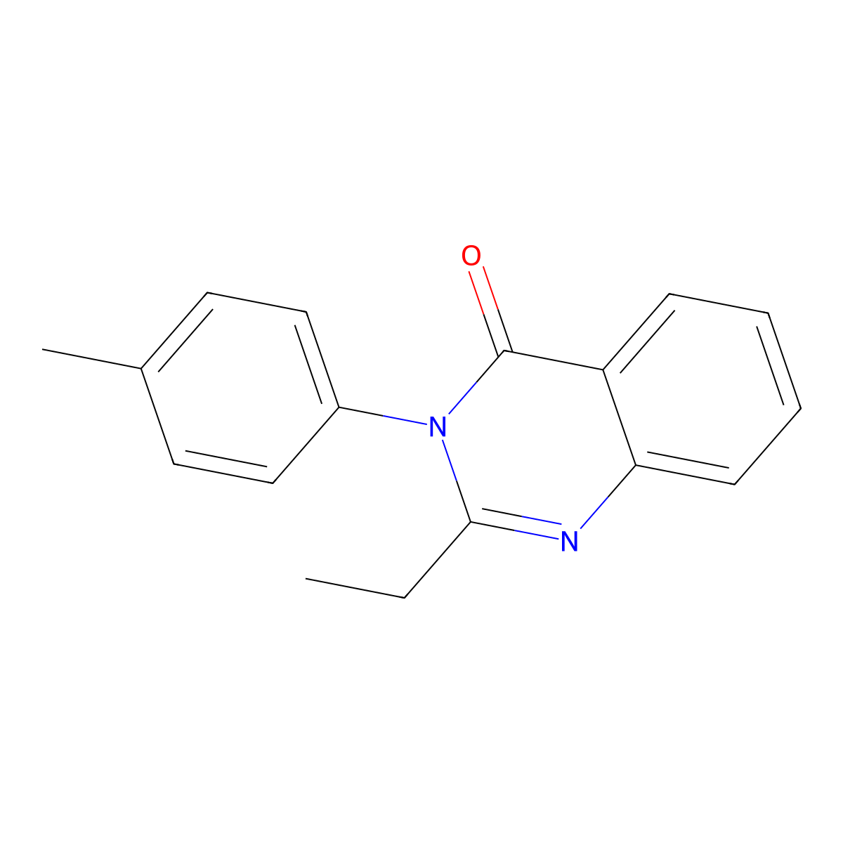 4(3H)-Quinazolinone, 2-ethyl-3-(4-methylphenyl)- molecular structure, CAS 50498-61-8
